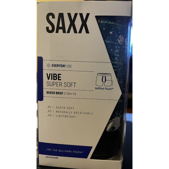 Saxx Vibe Super Soft Ballpark Pouch Boxer Briefs - Gridiron Football Snowman L - Picture 2 of 5